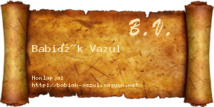 Babiák Vazul névjegykártya